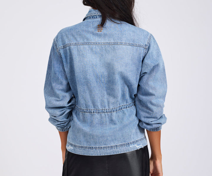Drawstring Denim Shirt