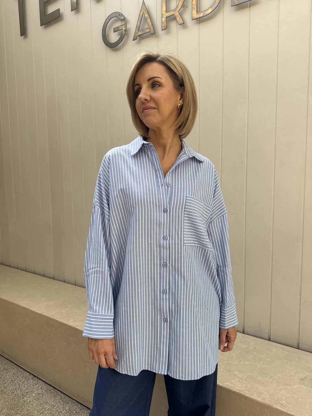 Hawker Stripe Shirt Blue