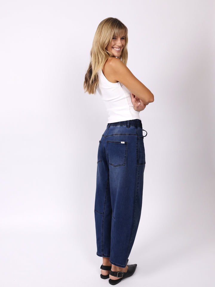 Leo Barrel Jeans in Ink by Monaco Denim