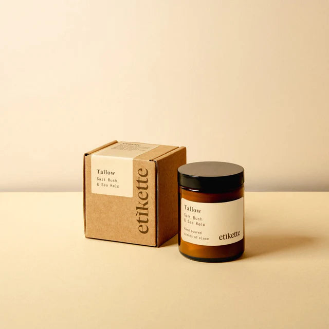 etikette candles tallow candle