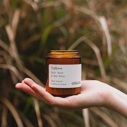 etikette candles tallow candle