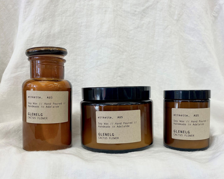 etikette candles glenelg cactus flower range