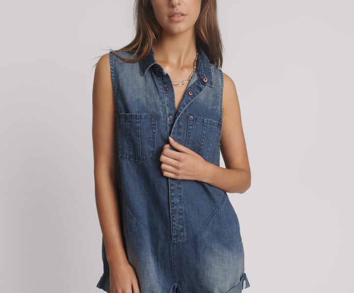 One Teaspoon Faded Indigo Braxton Jumpsuit