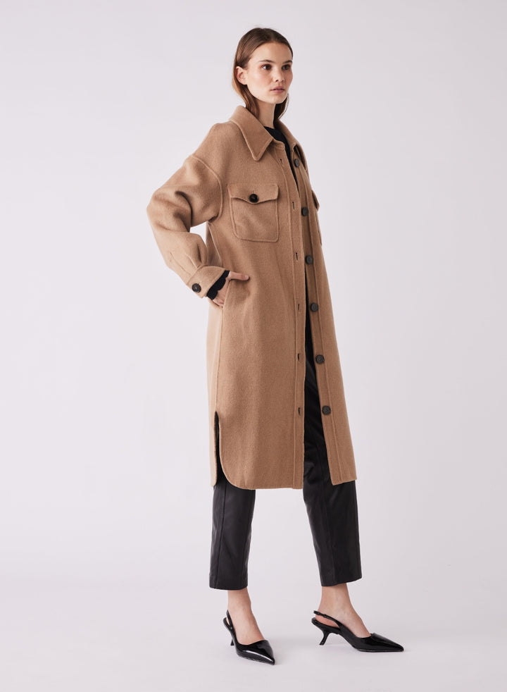 The Stardust Coat in Tan from Esmaee