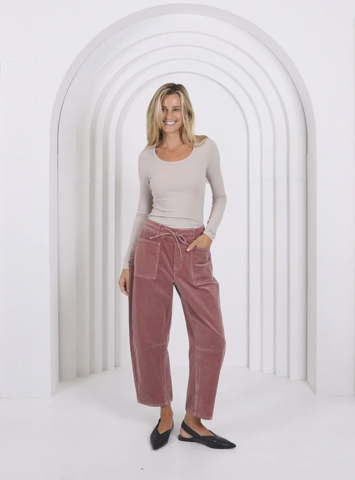 Leo Barrel Jean Pink Corduroy / PRE-ORDER