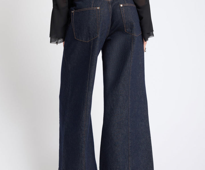 BACK DETAIL HAYDEN MID WAIST CROPPED DENIM JEANS FROM ONE TEASPOON
