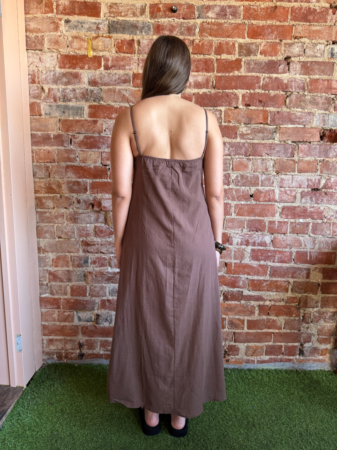 Bowman Maxi Dress from By Frankie in choc back d
