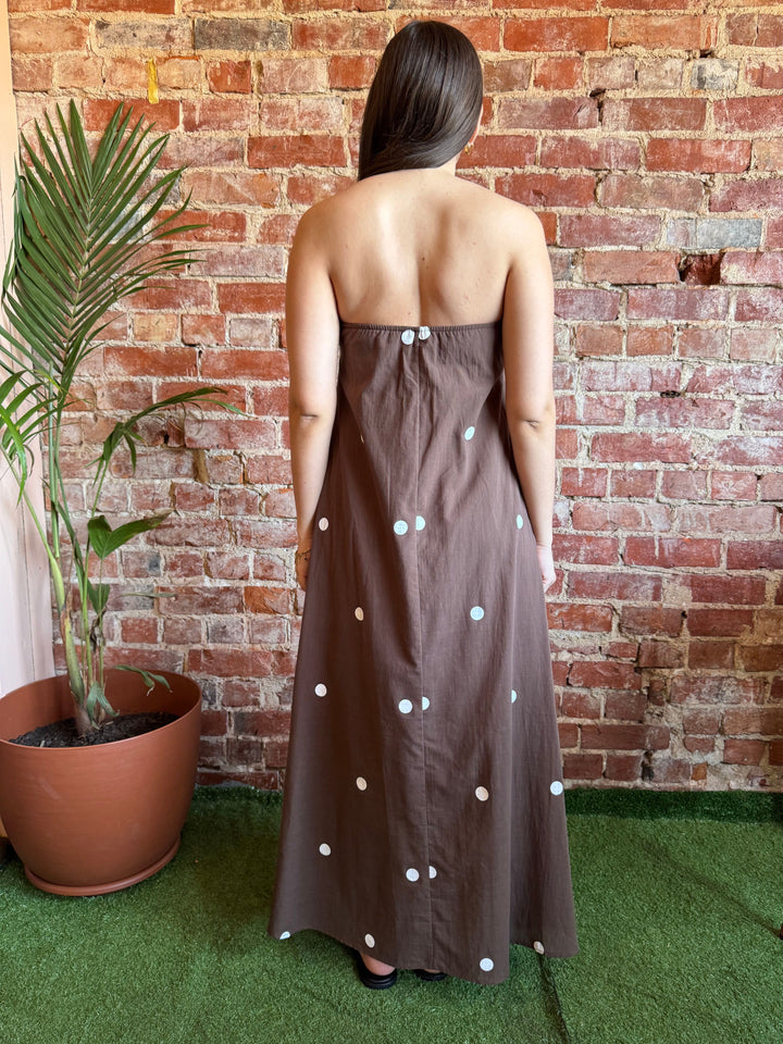 By Frankie District Polka Dot Maxi Dress back detail