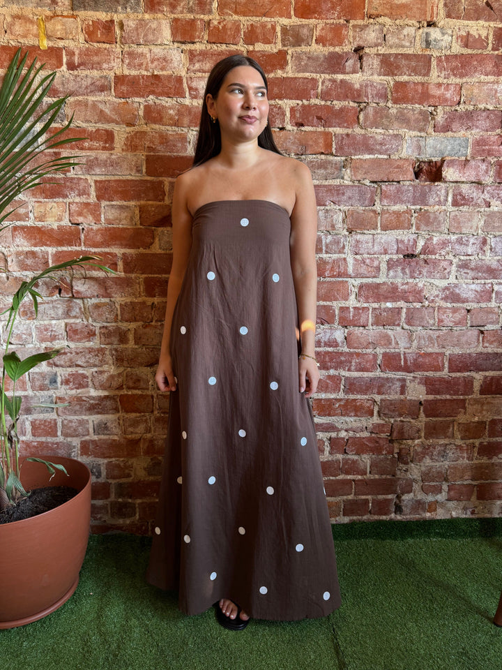 By Frankie District Polka Dot Maxi Dress