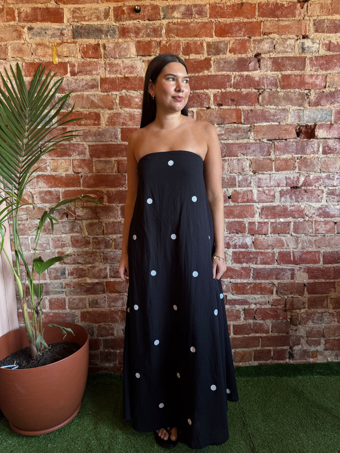 By Frankie District Polka Dot Maxi Dress