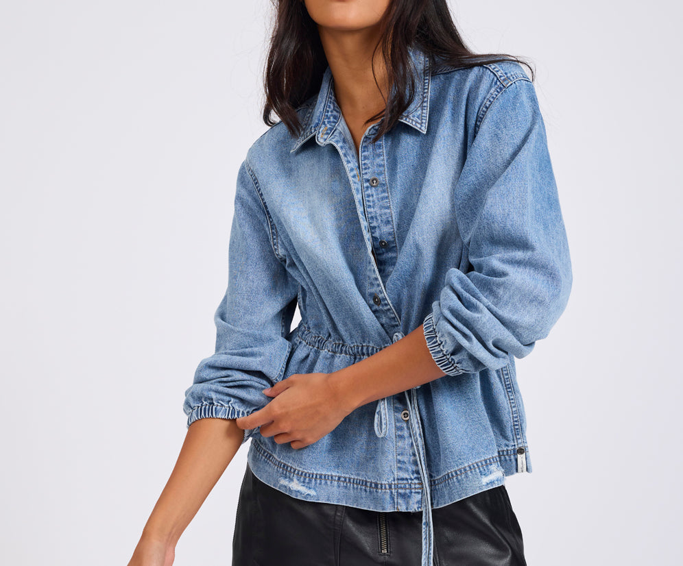 Drawstring Denim Shirt One Teaspoon detail