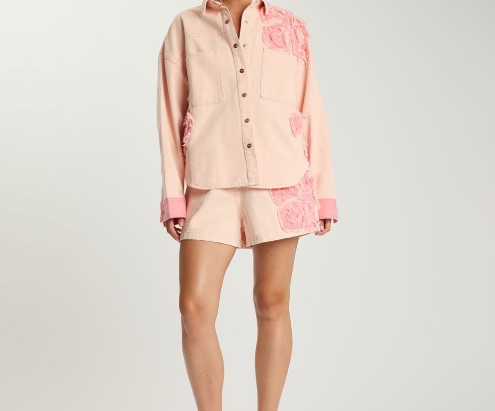 Frayed Petal Daria Shacket from one teaspoon