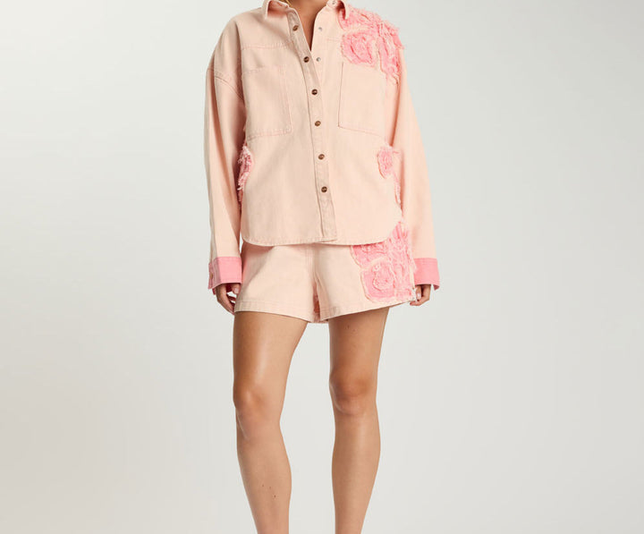 Frayed Petal Daria Shacket from one teaspoon
