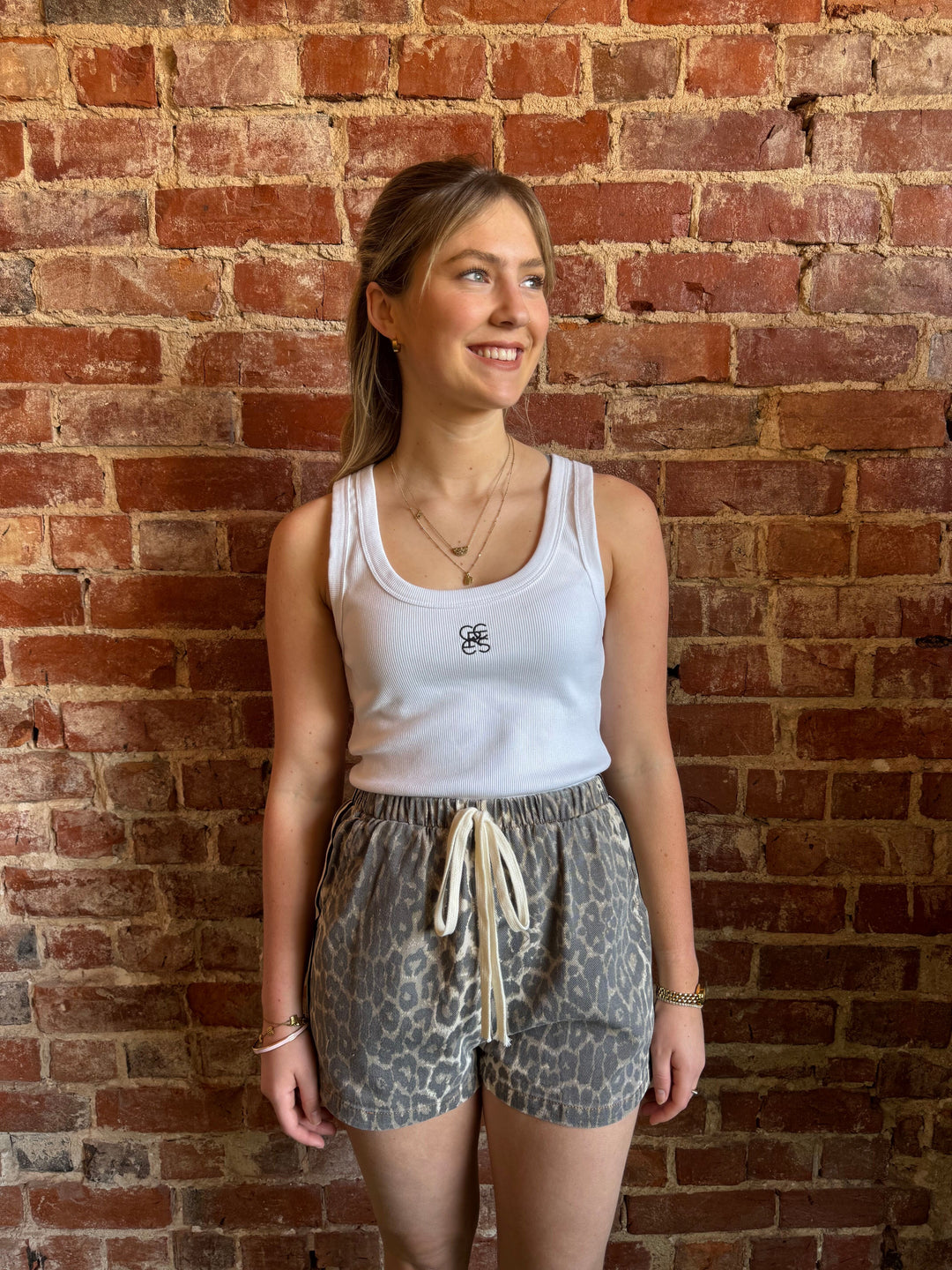 Leopard Racer Shorts - Brown Stripe