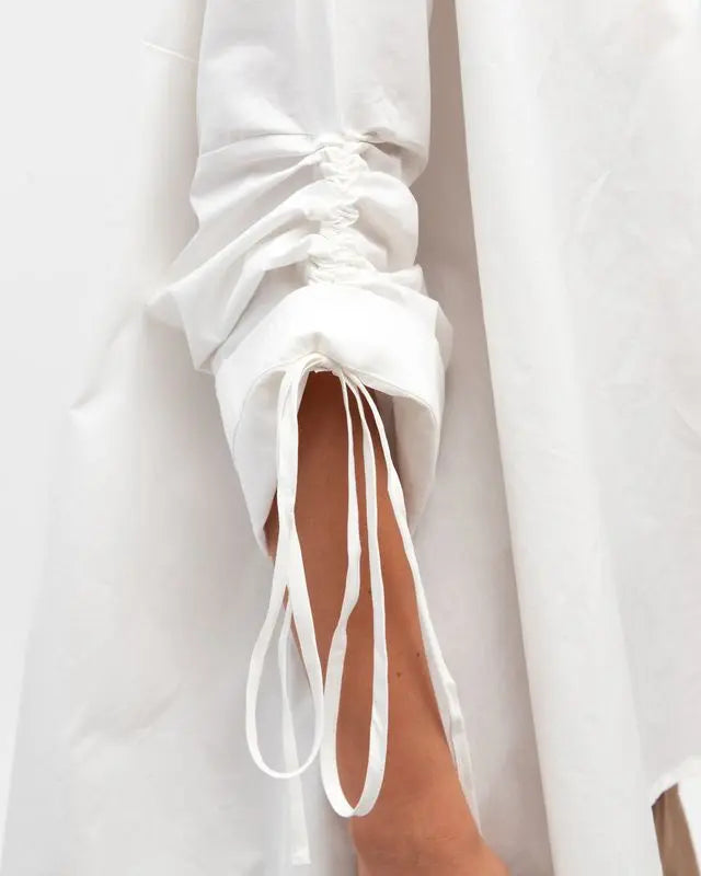 Margot Poplin Shirt from Ebby and I white detail