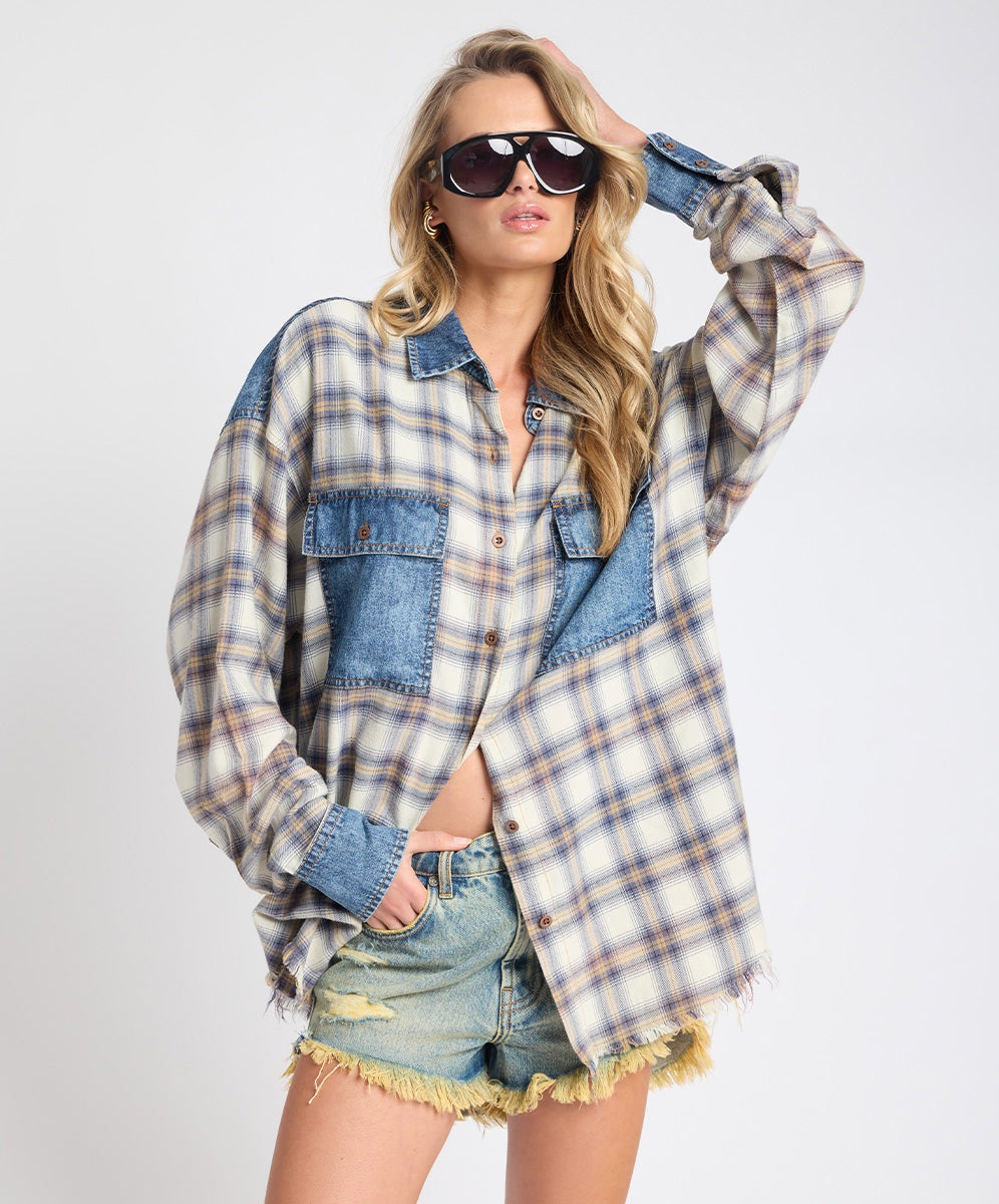 Oversized Flannel Shirt by One Teaspoon