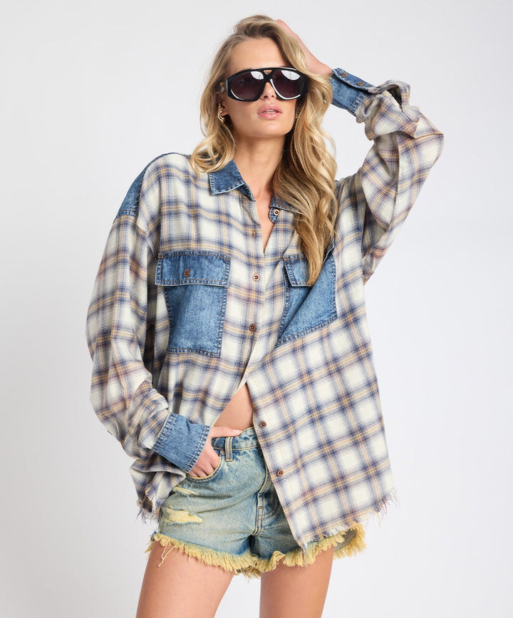 Oversized Flannel Shirt by One Teaspoon