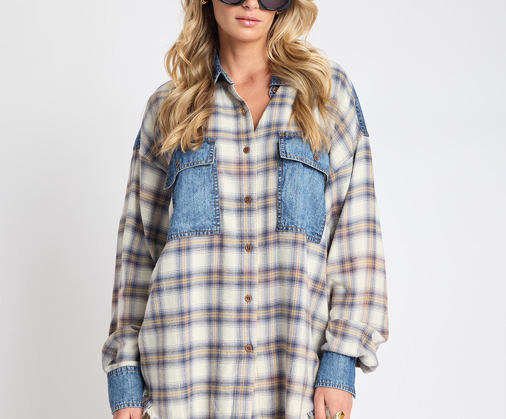 Oversized Flannel Shirt by One Teaspoon detail