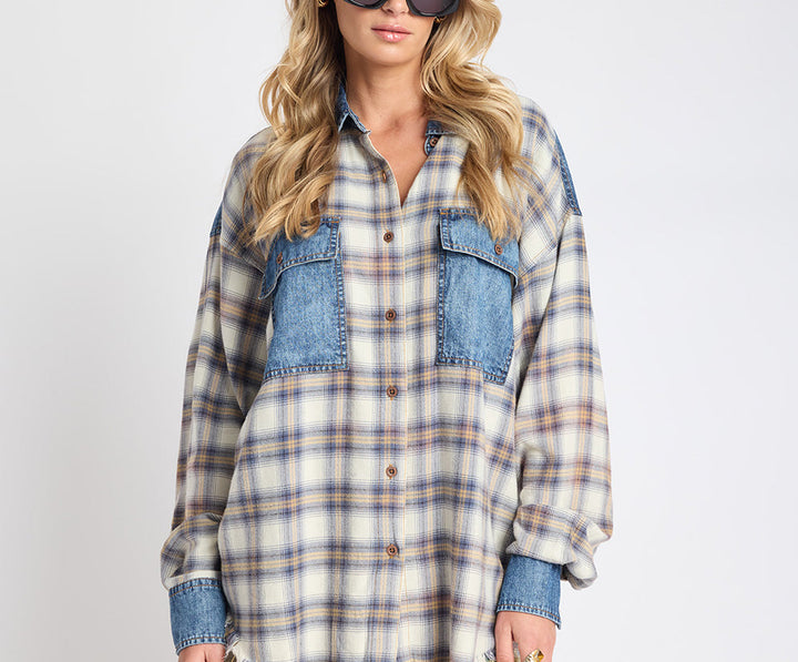Oversized Flannel Shirt by One Teaspoon detail