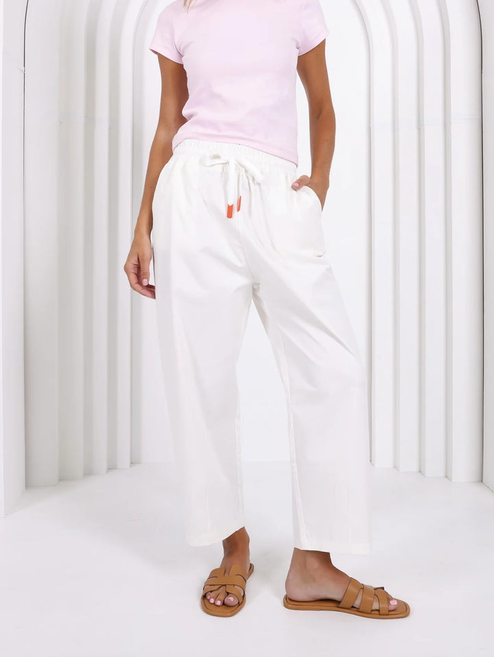 Charlie Barrel Jean  White