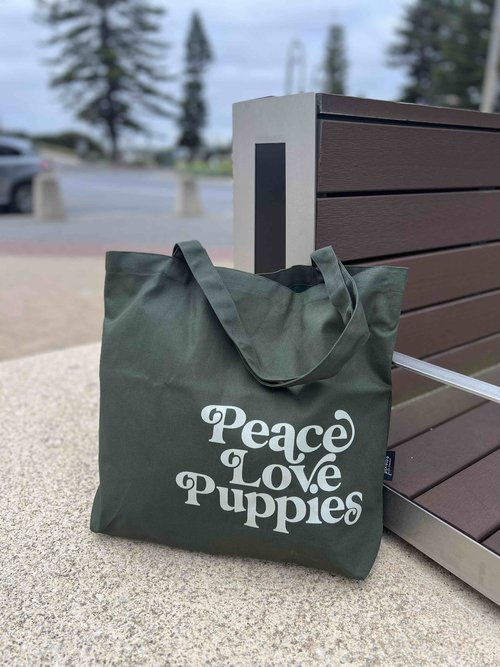 Peace Love Puppies Tote