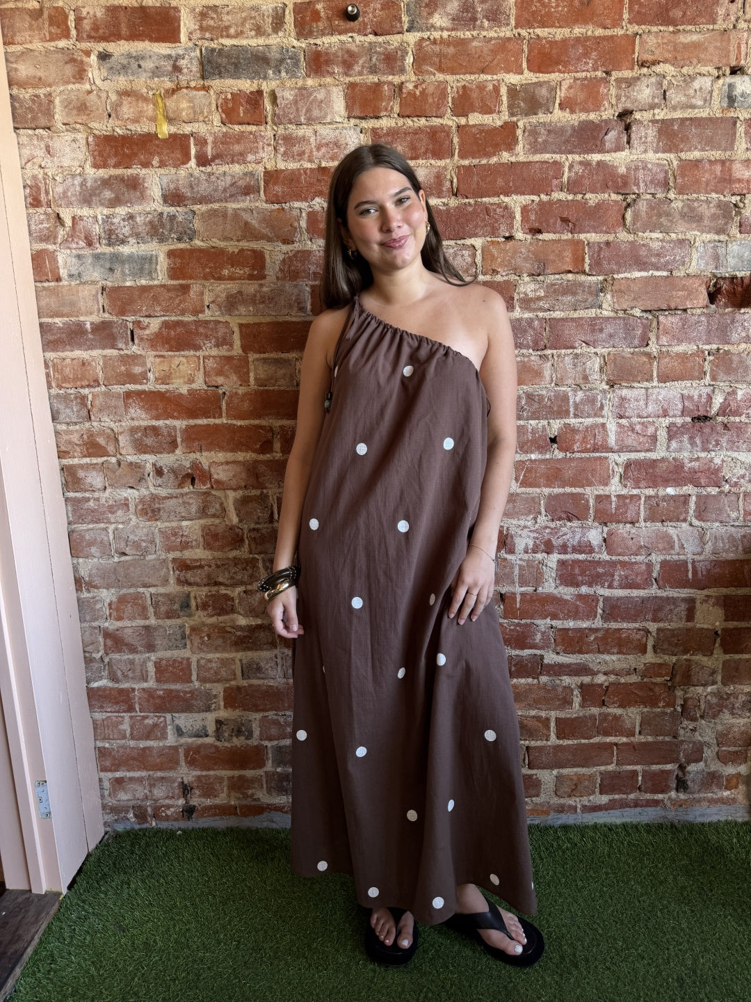 Polka Dot Shoulder Dress from By Frankie