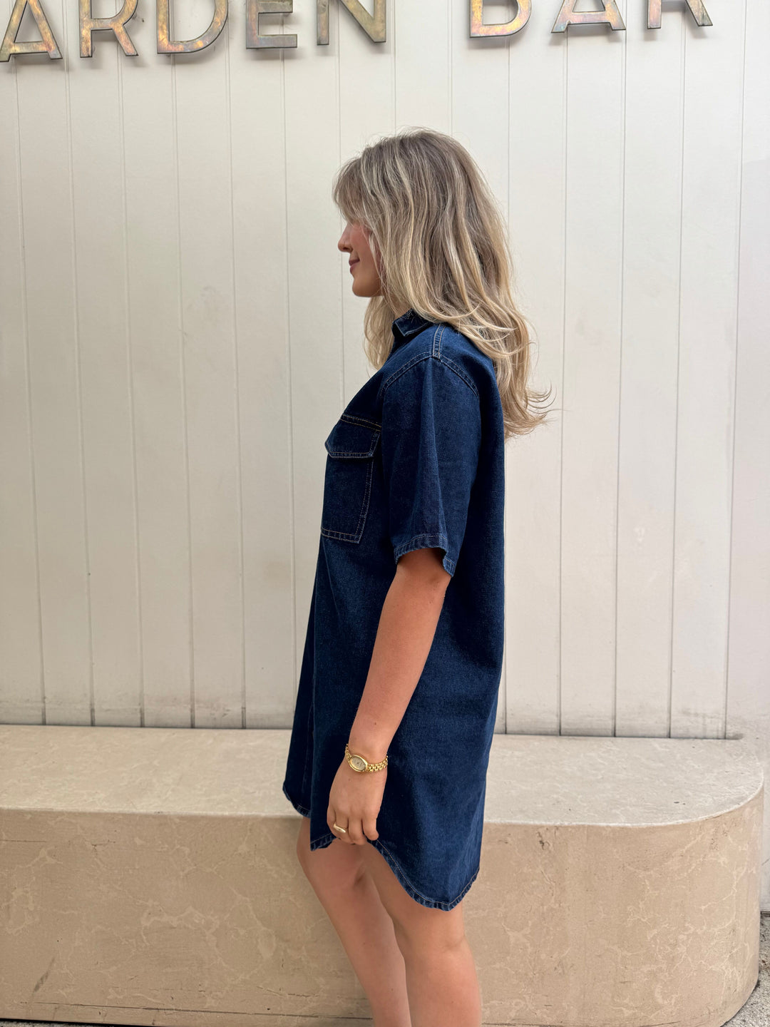 by frankie dark denim dress