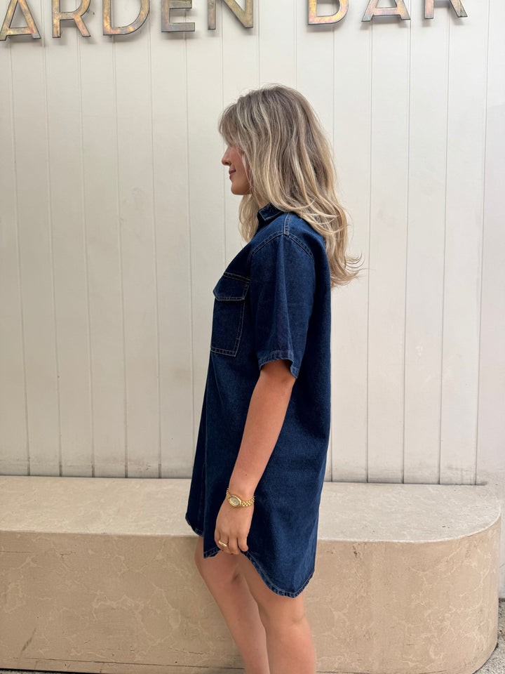 by frankie dark denim dress