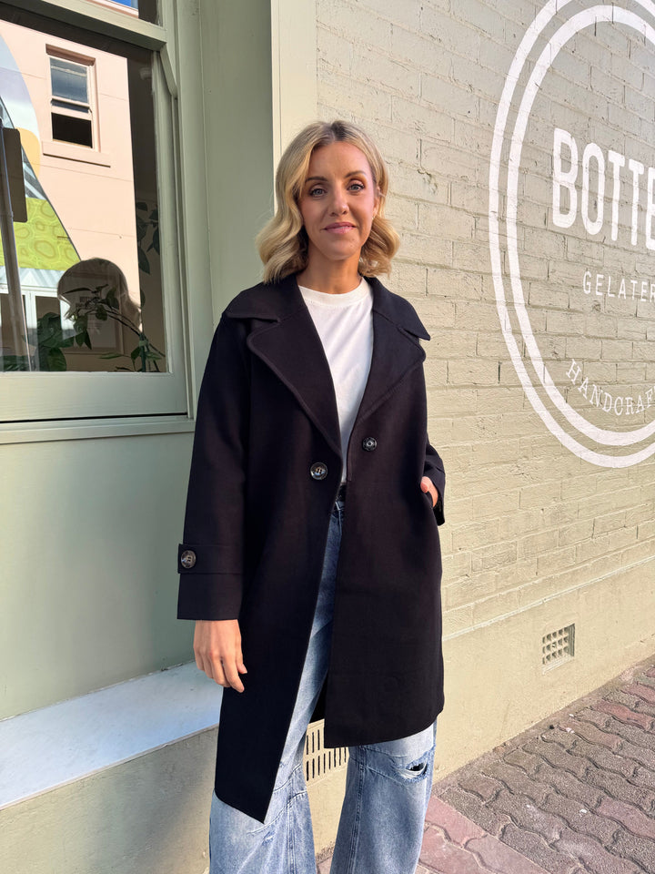 Bridget Knit Coat in black from Sunny Girl