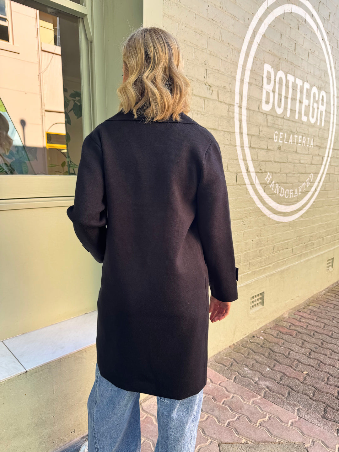 Bridget Knit Coat in black from Sunny Girl