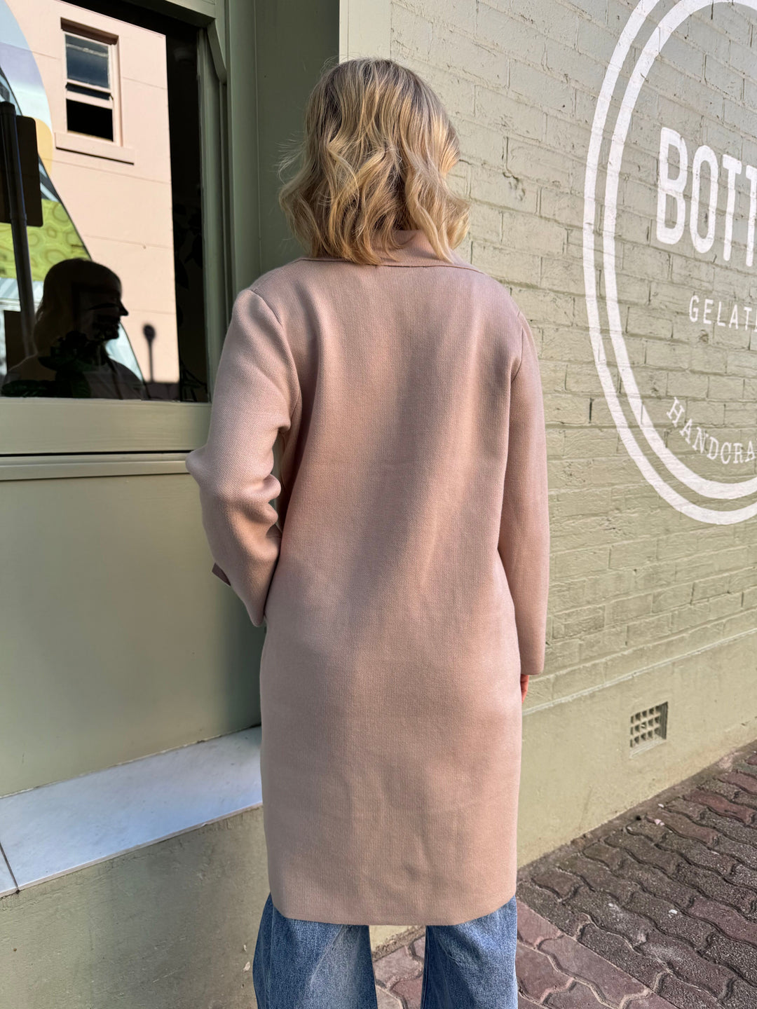 sunny girl knit coat back detail