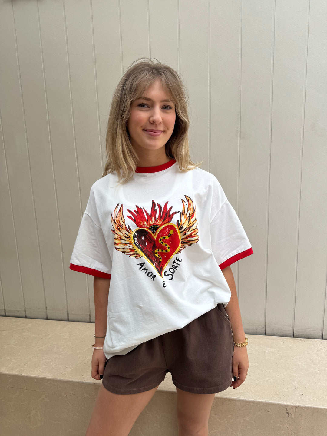 By Frankie White Amore Tee Shirt