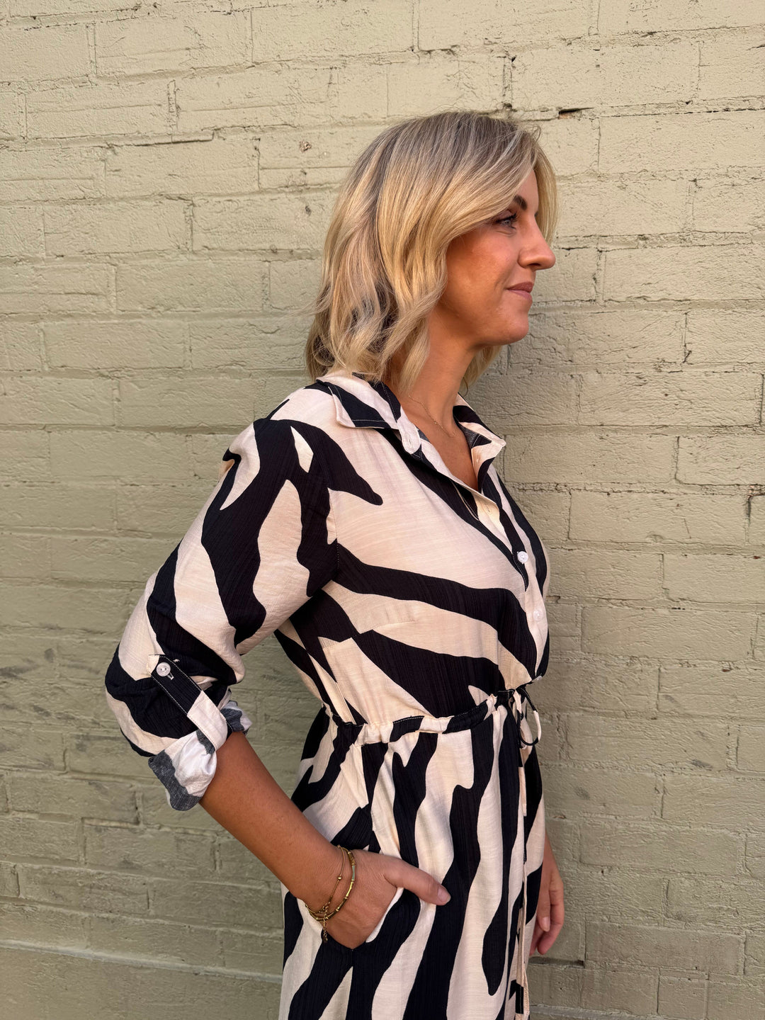 Zebra Long Sleeve Dress