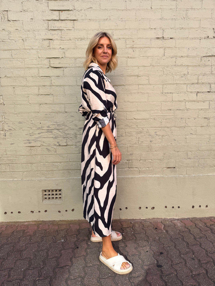 Zebra Long Sleeve Dress