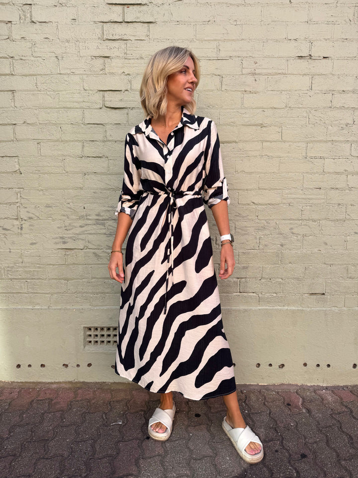 Zebra Long Sleeve Dress