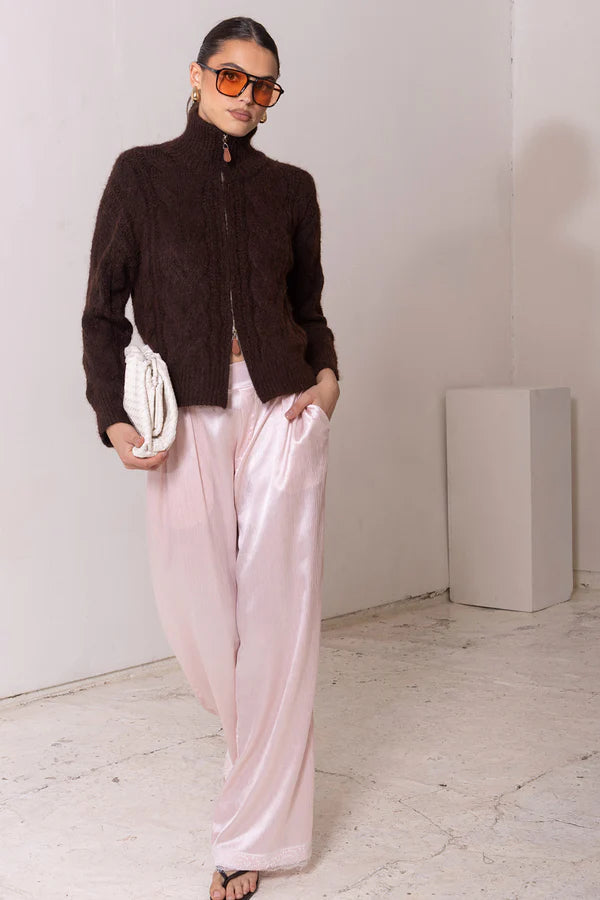 ave the label zip front cardigan