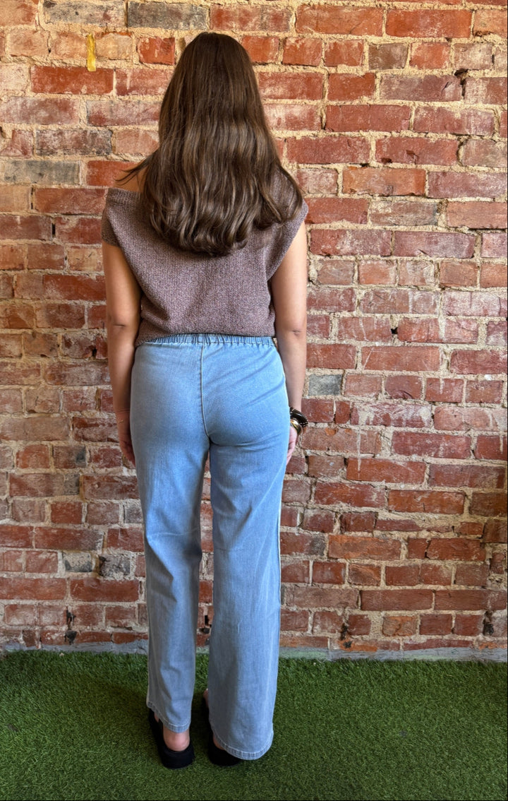 back detail of the Racer Pant in Light Denim from Country Denim