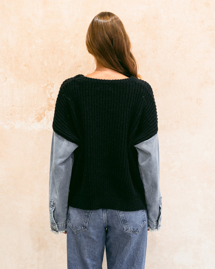 back detail ebby and I knit jumper in black
