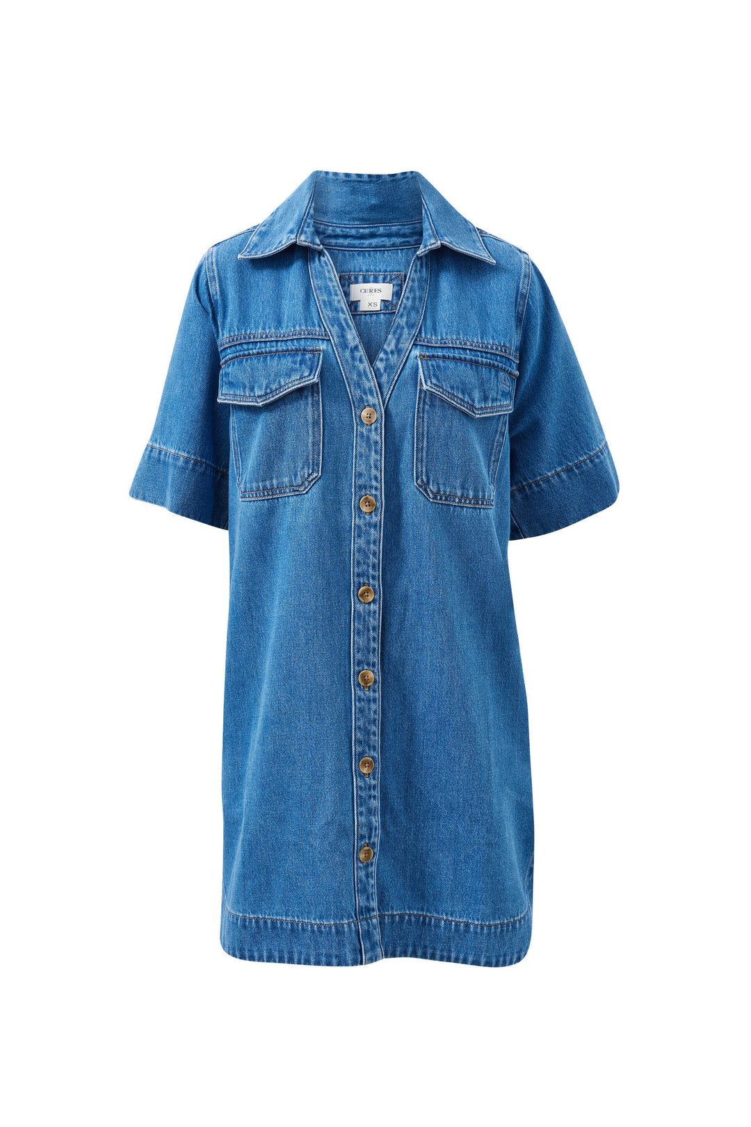 Bonnie Relaxed Shirt Dress / Fresh Indigo