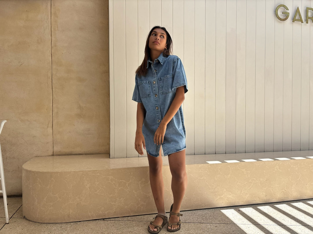 by frankie light denim dress