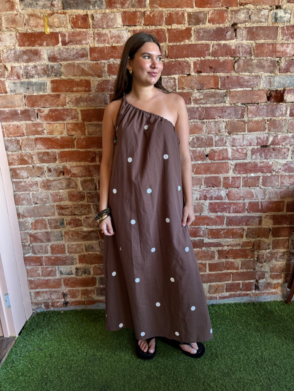 Polka Dot Shoulder Dress from By Frankie