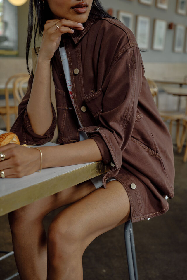 Bobbi Side Pocket Denim Shacket by Ceres Life mood