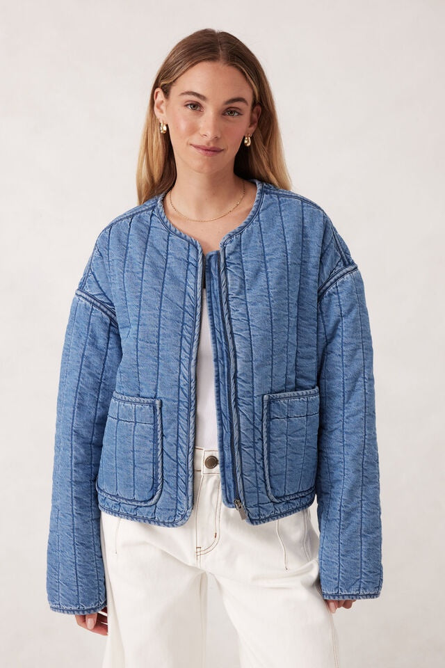 Ceres Life Comfy Quilted Boxy Jacket