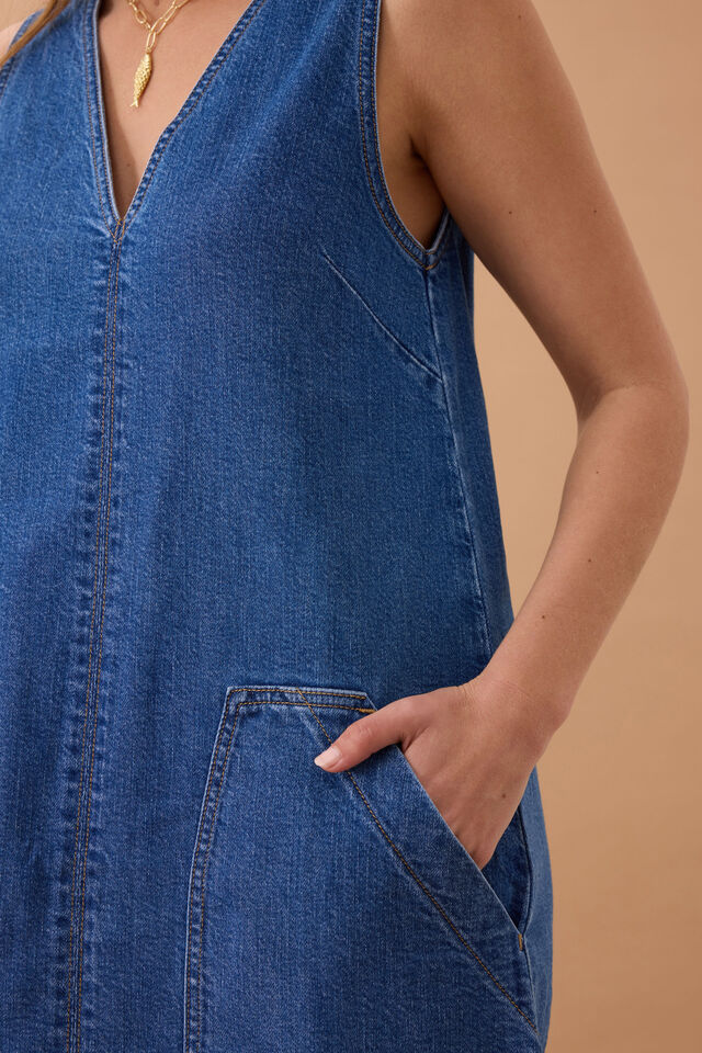 Ceres Life Emme Shift Dress indigo detail
