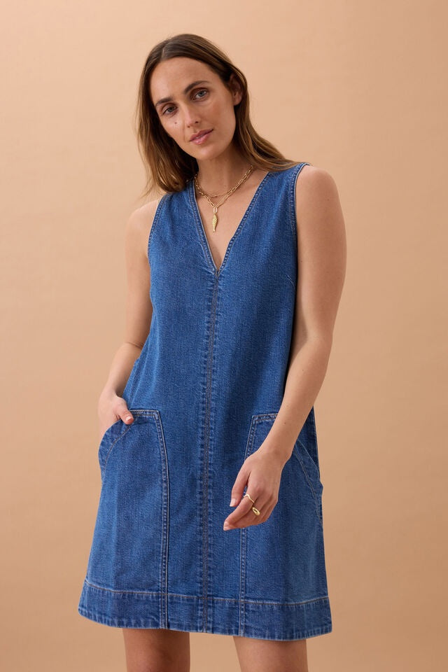 Ceres Life Emme Shift Dress indigo
