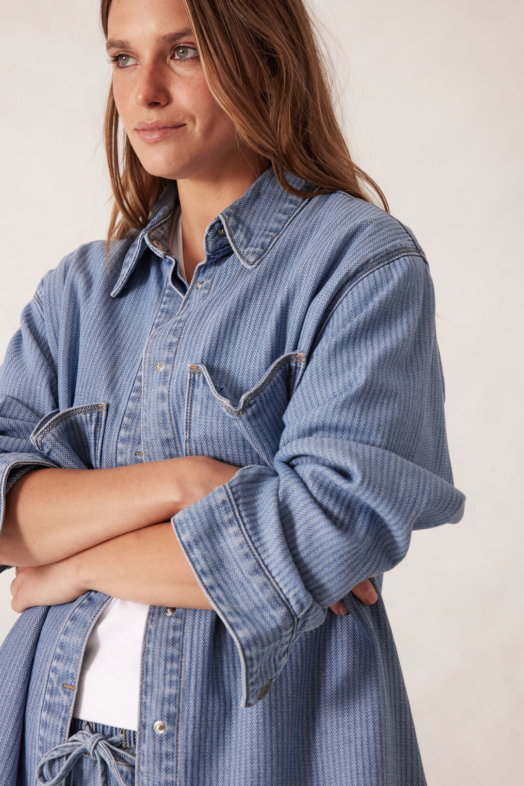 Ceres Life Goldie Longline Denim Shacket