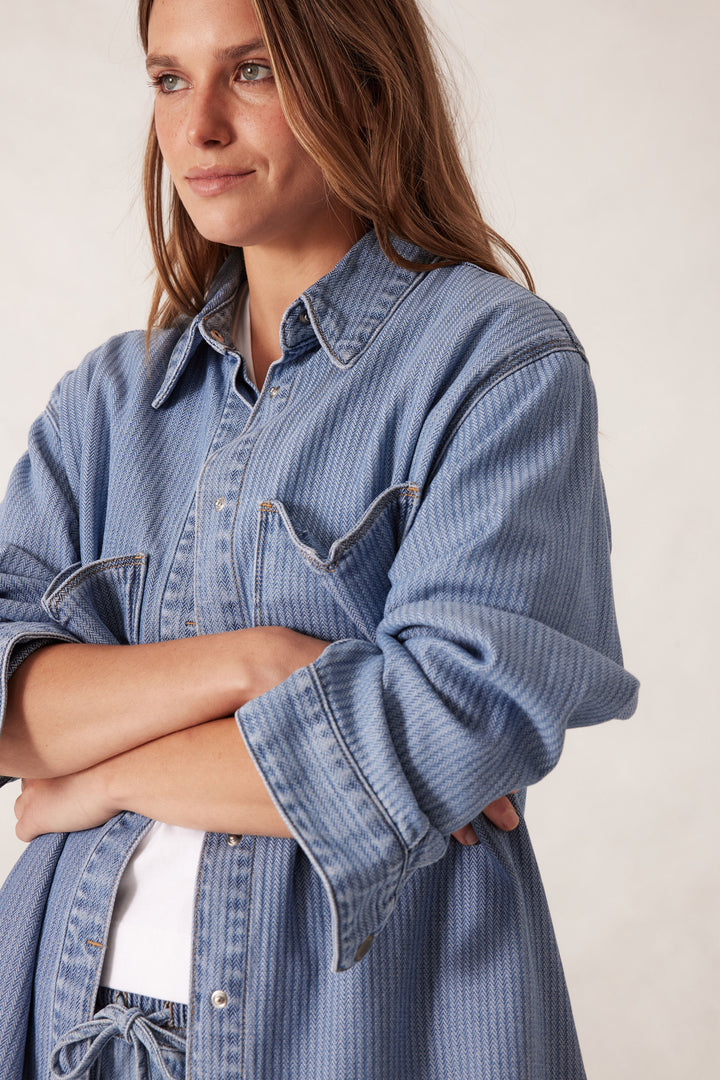 Ceres Life Goldie Longline Denim Shacket