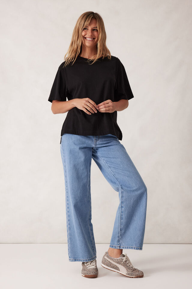 Ceres Life Stevie Slouchy Split Hem Tee