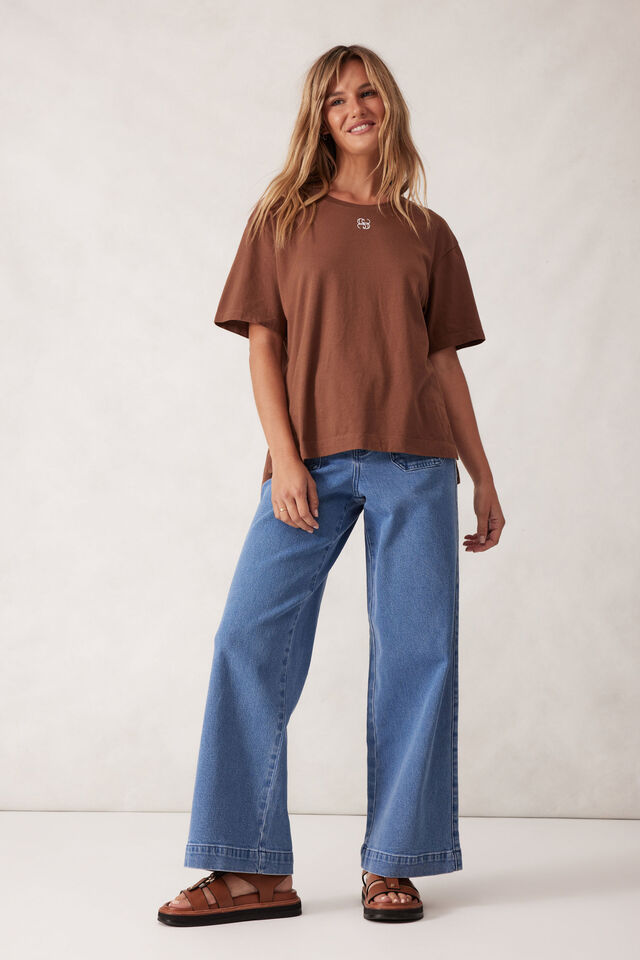 Ceres Life Stevie Slouchy Split Hem Tee