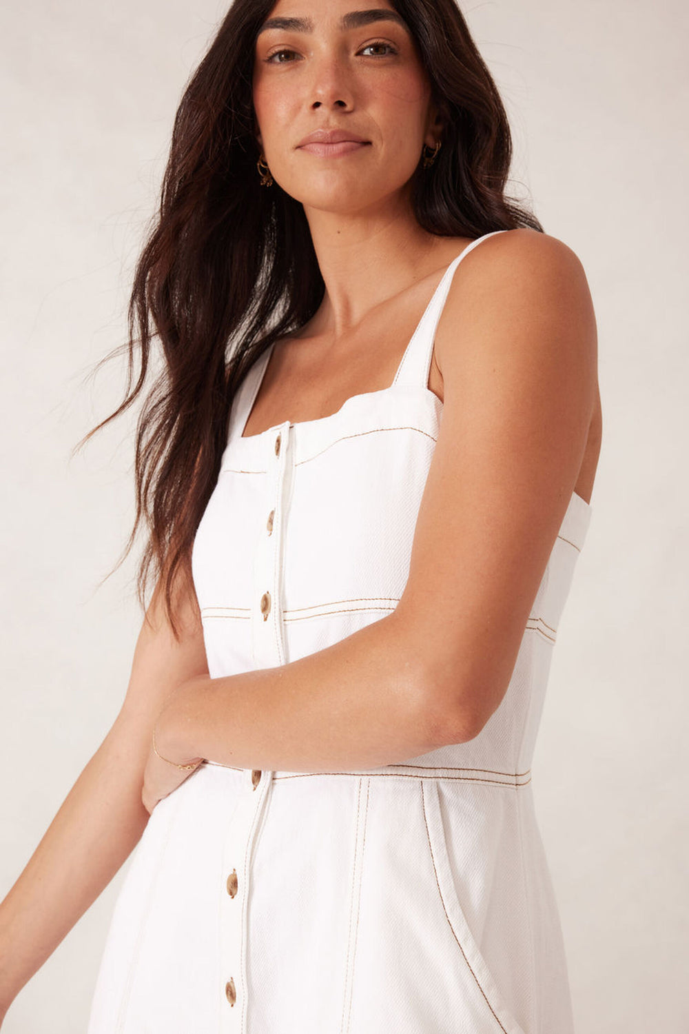 Ceres Life Strappy Seamed Midi Dress